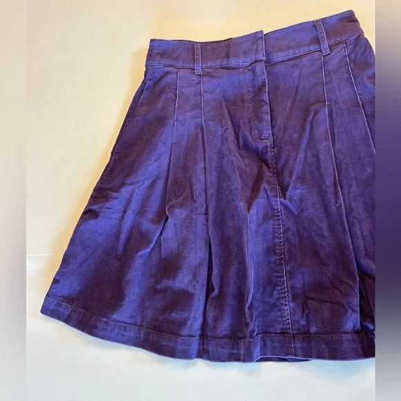 Boden Pleated Corduroy High Waist Mini Skirt Purple Women’s Size 2P Petite NWT - Picture 16 of 16